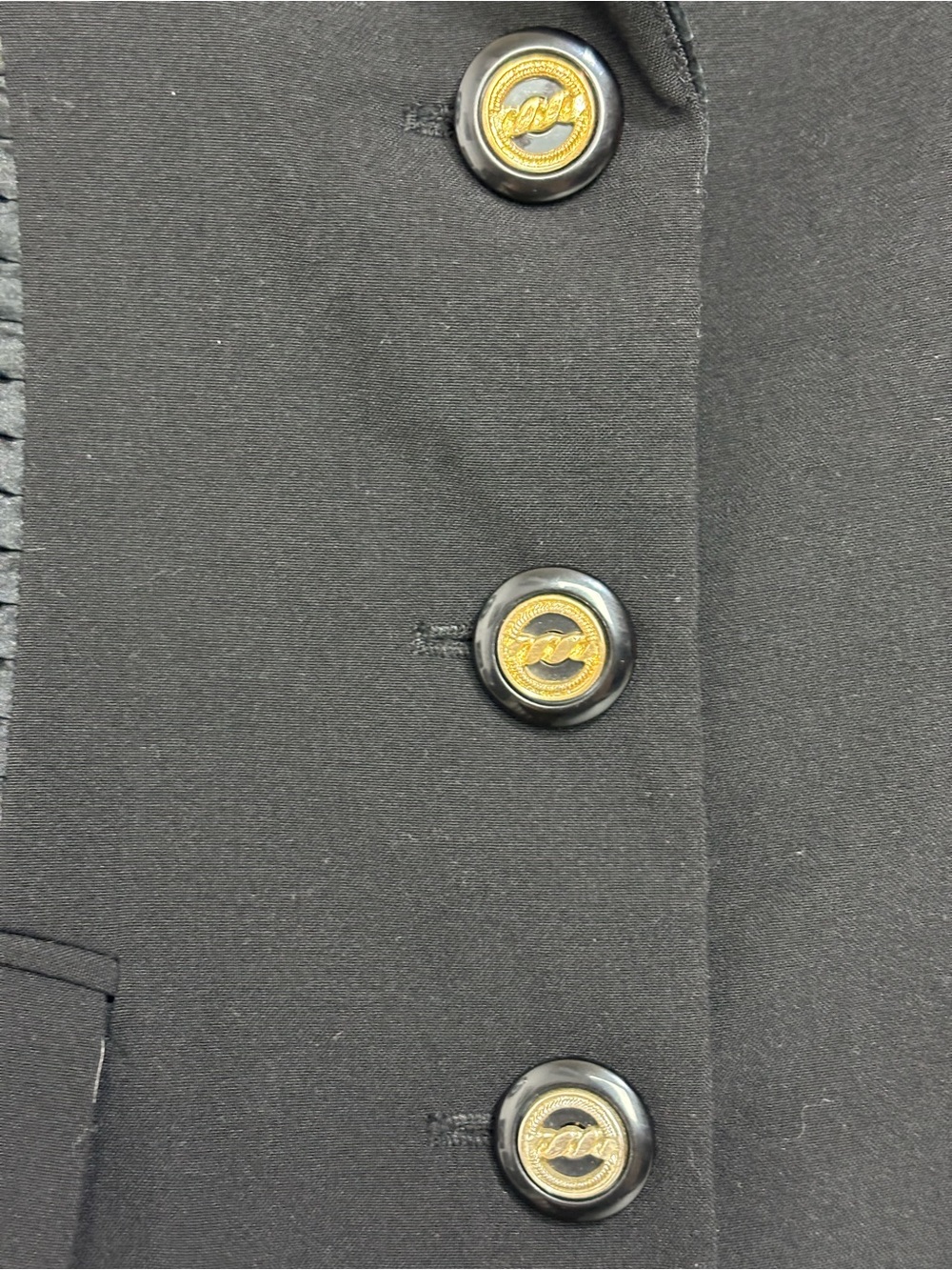 Cache Women's Black Tailored Blazer Pleated Silk Trim Office Career Tuxedo 6 - Picture 2 of 13